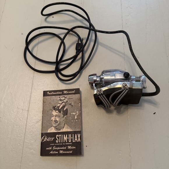 Vintage Oster Stimulax Stim-U-Lax Barbers Model M-3 Handheld Massager Manual Box - Picture 1 of 10